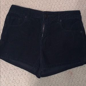 Black high wasted corduroy shorts